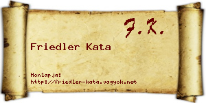 Friedler Kata névjegykártya